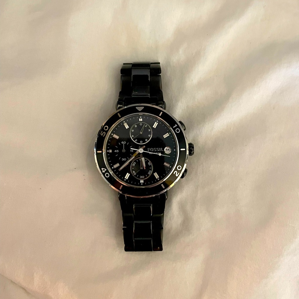 Black fossil watch